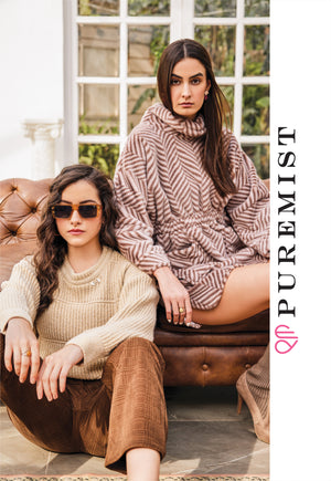 The Ladies Woven Mid Fur Jacket in Caramel (POWM-4752)