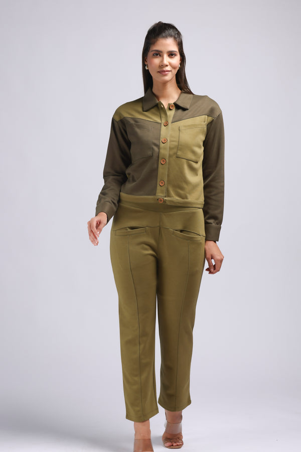 Olive Charm Ladies Cord Set (PWM-23506)