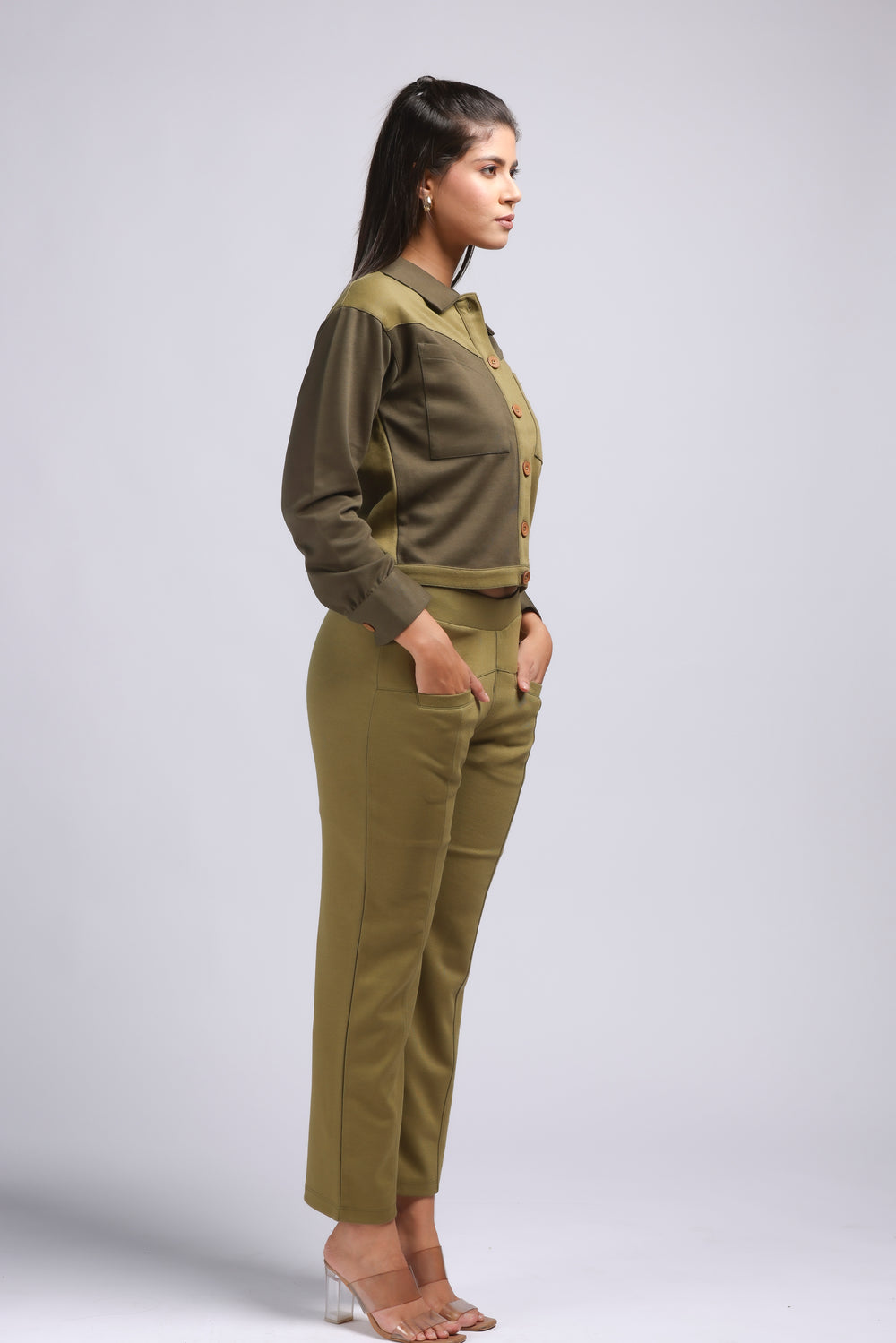 Olive Charm Ladies Cord Set (PWM-23506)