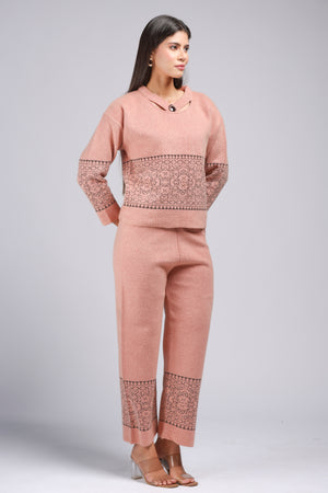 Salmon Breeze Knitted Cord Set (PWM-23907)