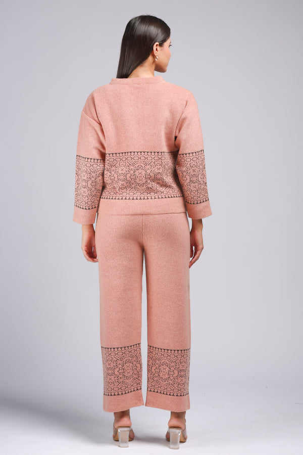 Salmon Breeze Knitted Cord Set (PWM-23907)