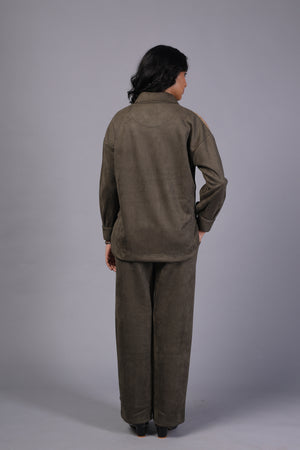 Ladies Cord Set - Suede Finish (PWM-24759)