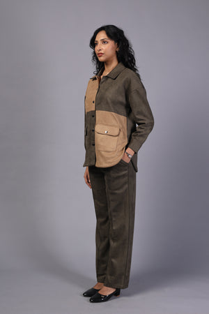 Ladies Cord Set - Suede Finish (PWM-24759)