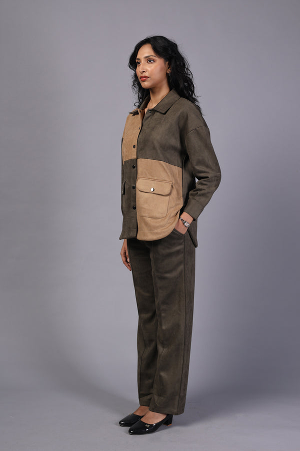 Ladies Cord Set - Suede Finish (PWM-24759)
