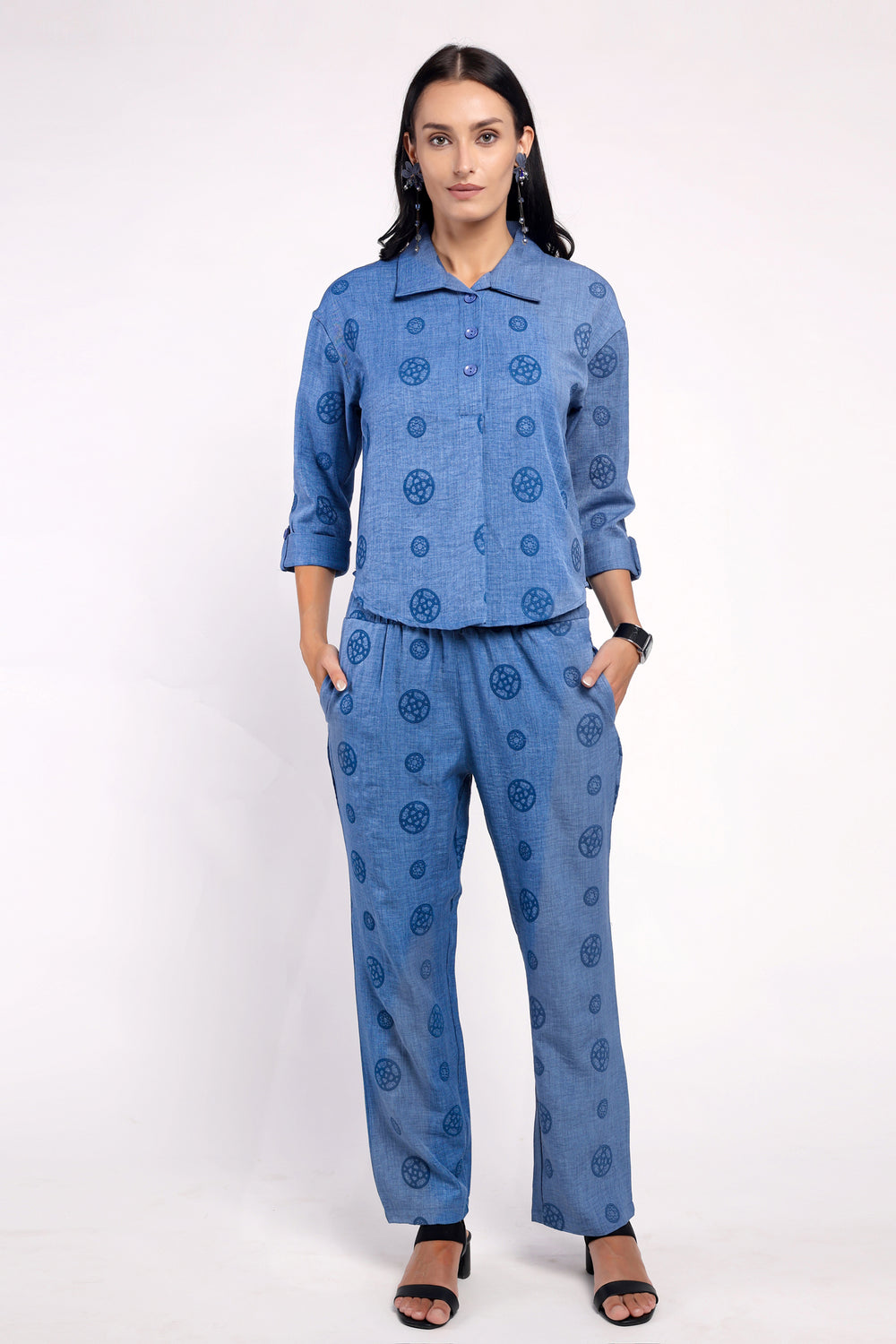 Pottery Print Co-ord - BLUE