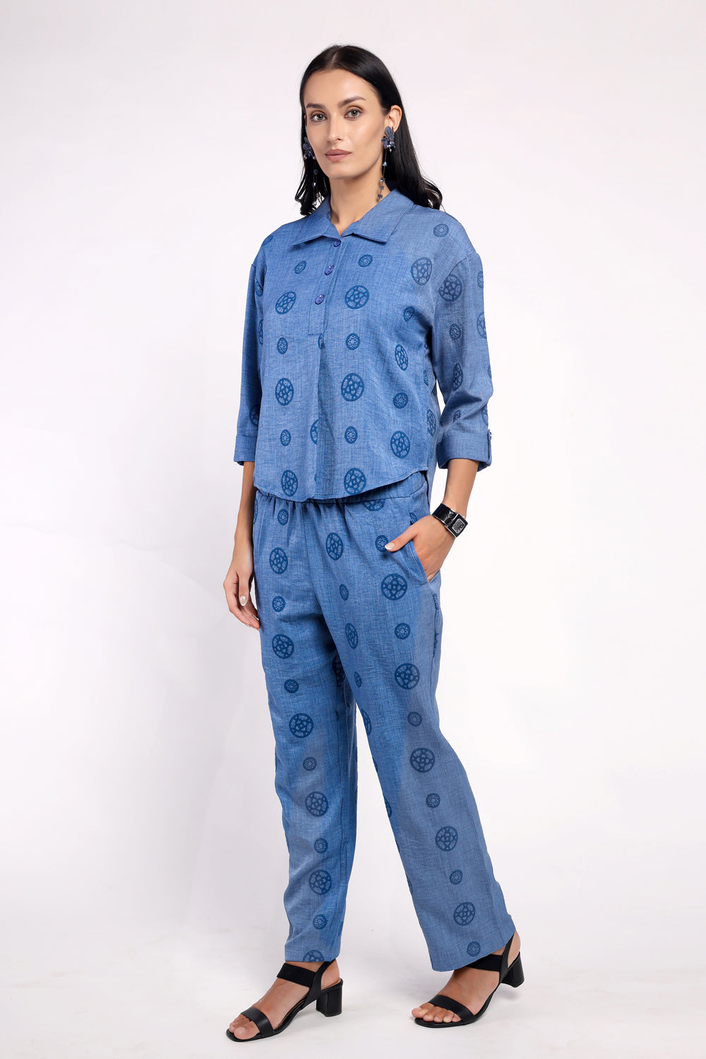 Pottery Print Co-ord - BLUE