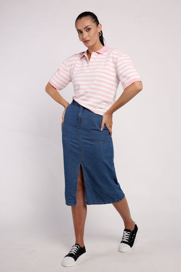 The Striped Wrinkled T-Shirt (PSM-255007)