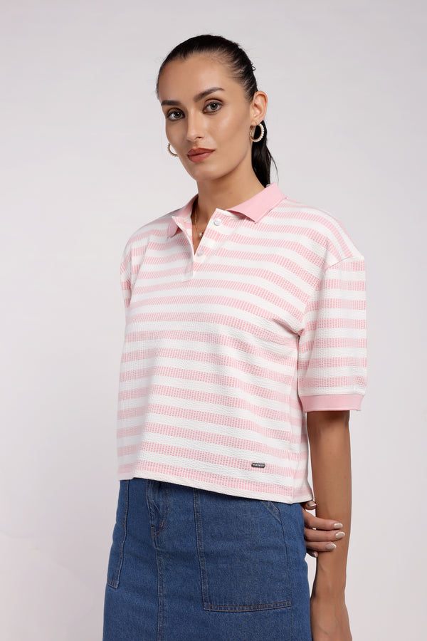 The Striped Wrinkled T-Shirt (PSM-255007)