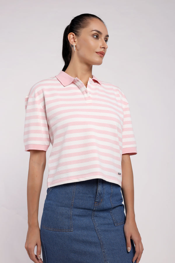 The Striped Wrinkled T-Shirt (PSM-255007)