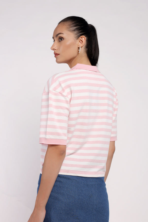 The Striped Wrinkled T-Shirt (PSM-255007)