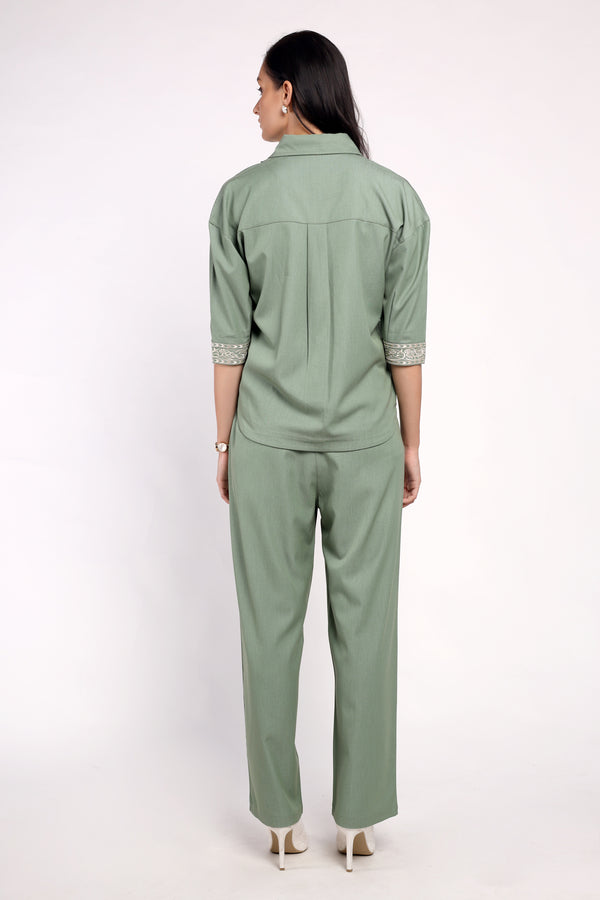 The Embroidered Denim Co-ord Set (PSM-251020)