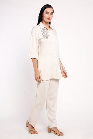 The Linen Skirt Co-ord Set (PSM-257013)