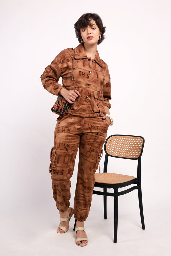 Alphabet Embossed Jogger Co-ord Set (PWM-24542)