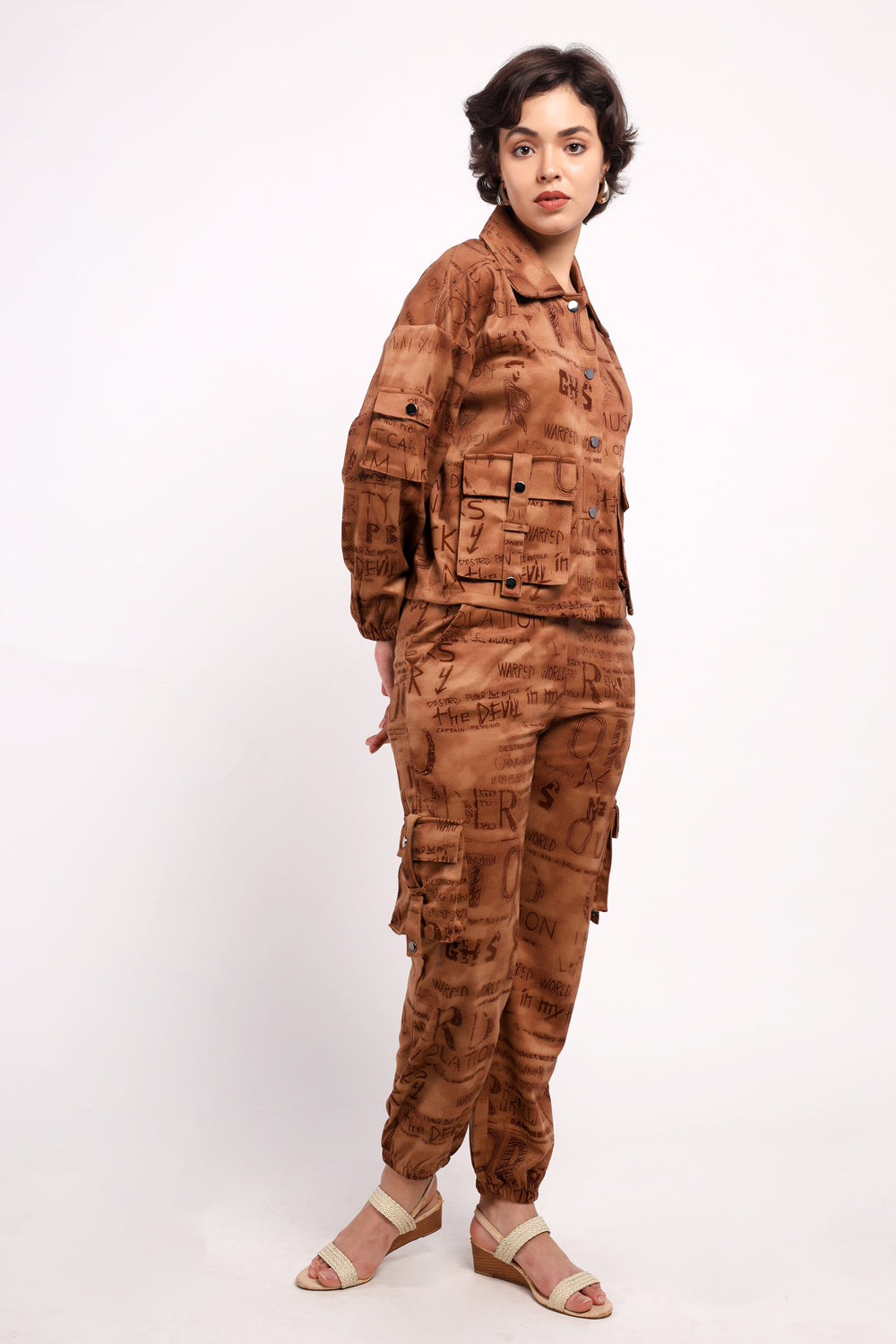Alphabet Embossed Jogger Co-ord Set (PWM-24542)