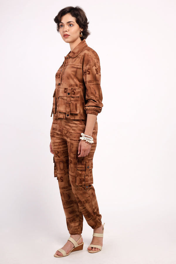 Alphabet Embossed Jogger Co-ord Set (PWM-24542)
