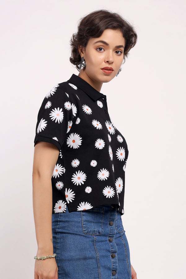 The Floral Cropped T-Shirt (PSM-255015)