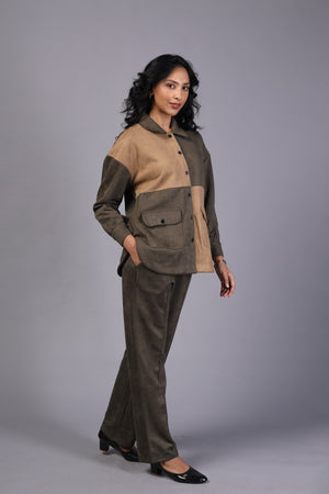 Ladies Cord Set - Suede Finish (PWM-24759)